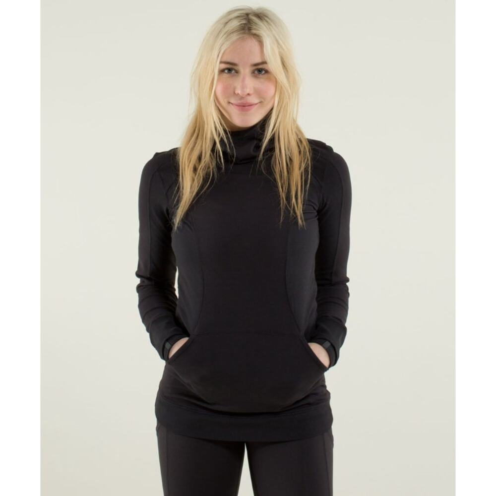 Lululemon Base Runner Hoodie Wee Stripe Black Heathered Black Medium 8